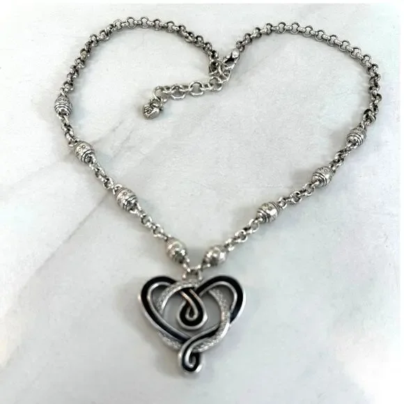 Brighton Black Silver Celtic heart necklace - Picture 6 of 9